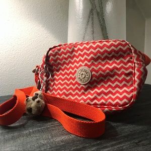 Kipling Orange Chevron Crossbody Purse